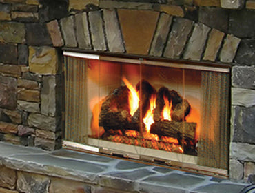 Multi-sided Wood Fireplace